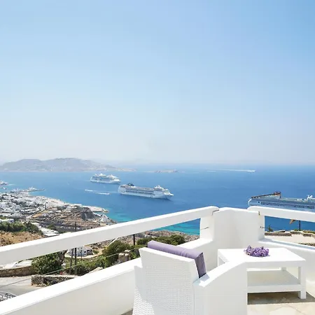 Aether Mykonos 5br With Serene Port & Town Views וילה טורלוס
